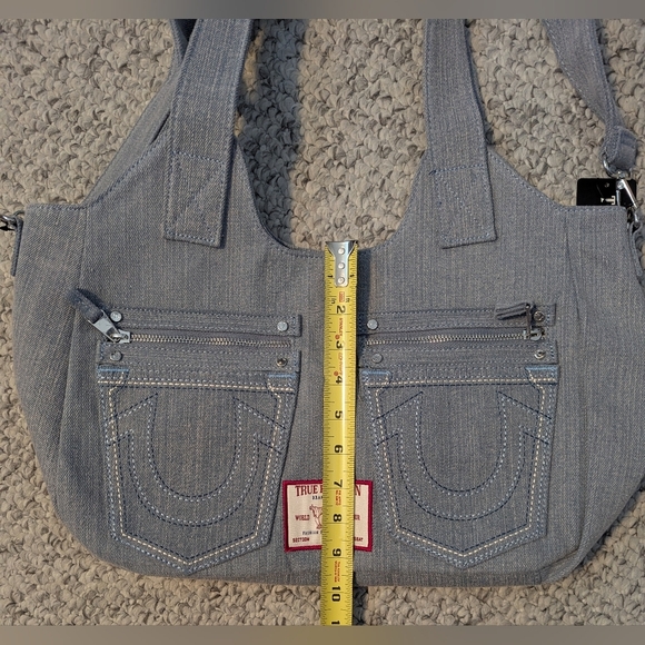 BNWT - True Religion Light Blue Denim Tote/Crossbody/Shoulder/Beach/School Bag - Picture 13 of 15